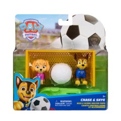 Pack Chase et Stella Football La Pat' Patrouille - 2 Figurines + Cage