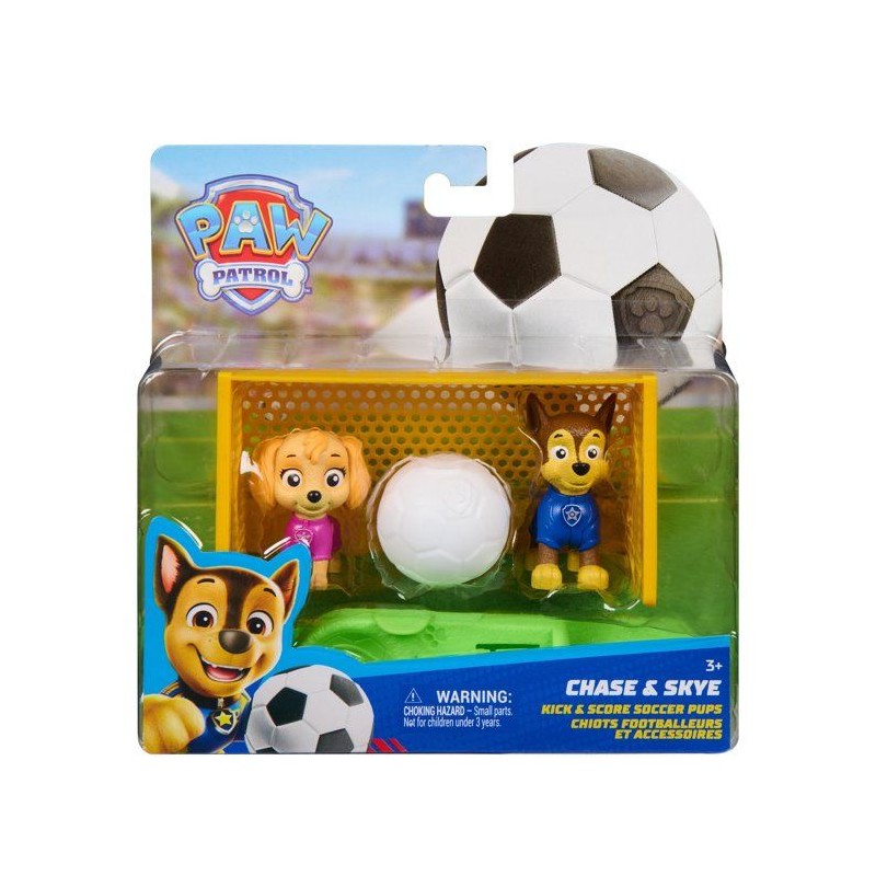 Pack Chase et Stella Football La Pat' Patrouille - 2 Figurines + Cage