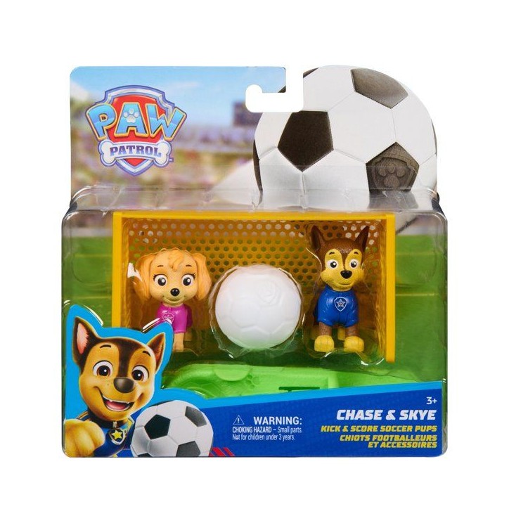 Pack Chase et Stella Football La Pat' Patrouille - 2 Figurines + Cage de But - SPIN MASTER - A partir de 3 ans