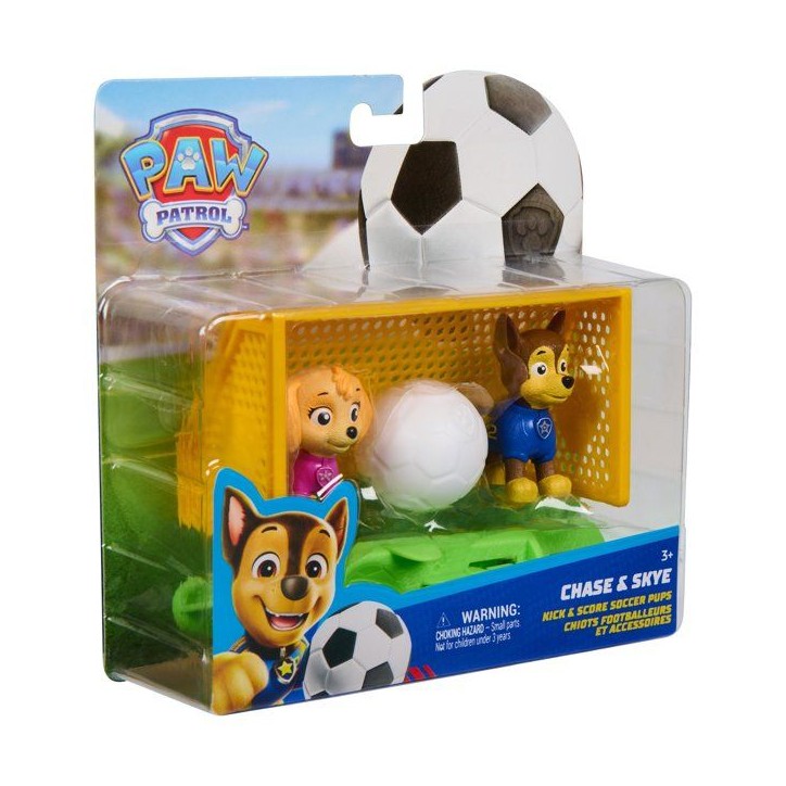 Pack Chase et Stella Football La Pat' Patrouille - 2 Figurines + Cage de But - SPIN MASTER - A partir de 3 ans