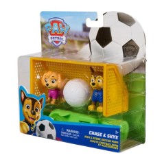 Pack Chase et Stella Football La Pat' Patrouille - 2 Figurines + Cage