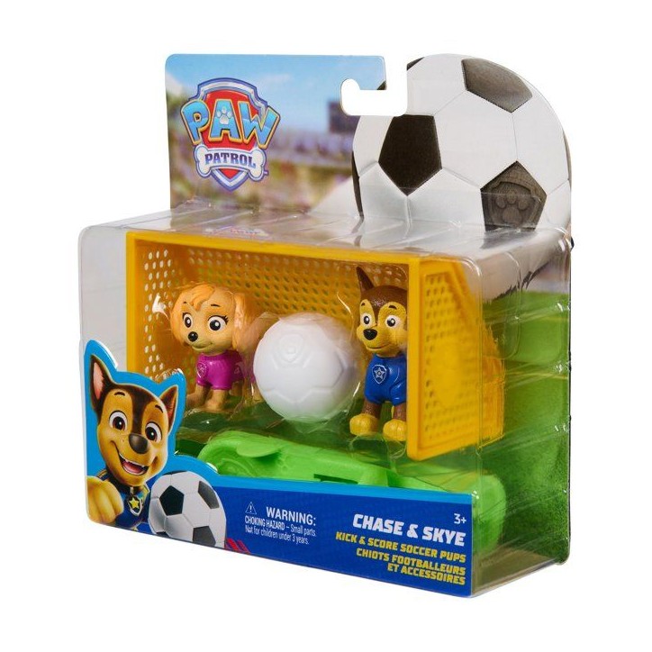 Pack Chase et Stella Football La Pat' Patrouille - 2 Figurines + Cage de But - SPIN MASTER - A partir de 3 ans
