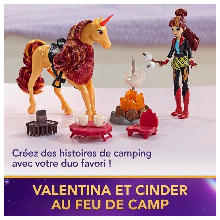 Coffret Feu de Camp de Cinder L'Ecole des Licornes - Poupée Valentina + Licorne - SPIN MASTER - A partir de 4 ans