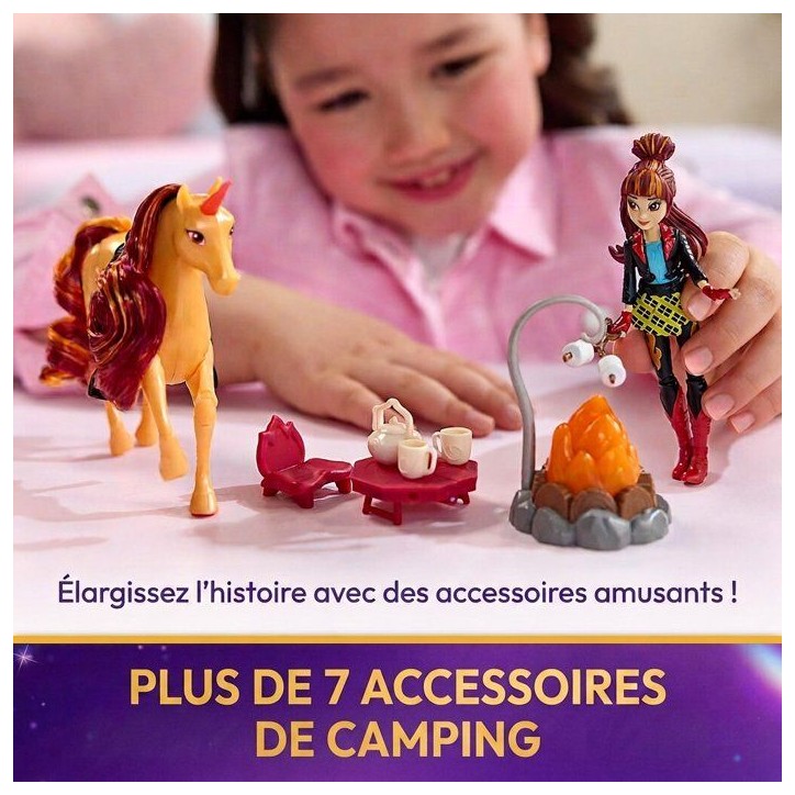 Coffret Feu de Camp de Cinder L'Ecole des Licornes - Poupée Valentina + Licorne - SPIN MASTER - A partir de 4 ans