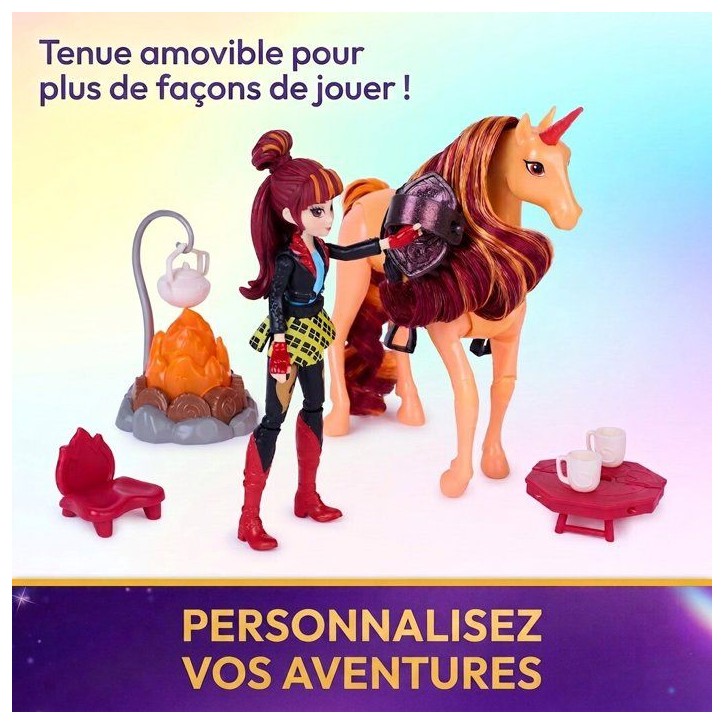 Coffret Feu de Camp de Cinder L'Ecole des Licornes - Poupée Valentina + Licorne - SPIN MASTER - A partir de 4 ans