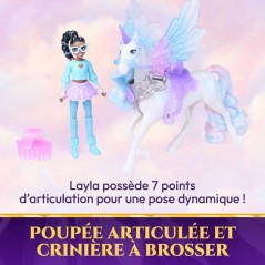 Layla et Glacier Ailes Magiques L'Ecole des Licornes - Poupée + Licor