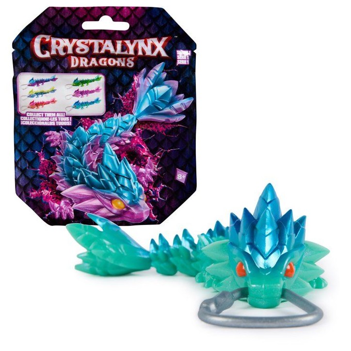 Crystalynx - Pack Mini Dragon articulé 15 cm - Accroche porte-clés incluse - SPINMASTER - Modele aléatoire - Des 8 ans Crystalynx - Pack Mini Dragon articulé 15 cm - Accroche porte-clés incluse - SPINMASTER - Modele aléatoire - Des 8 ans