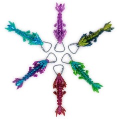 Crystalynx - Pack Mini Dragon articulé 15 cm - Accroche porte-clés i