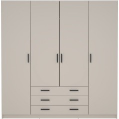 Armoire VEGA - Décor Cachemire - 4 portes + 3 tiroirs - L 195,5 x P 4