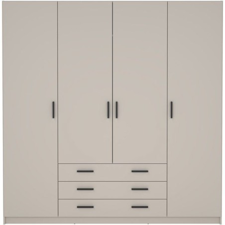 Armoire VEGA - Décor Cachemire - 4 portes + 3 tiroirs - L 195,5 x P 4