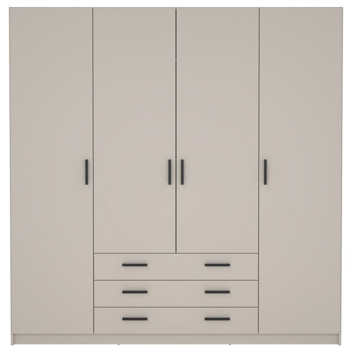 Armoire VEGA - Décor Cachemire - 4 portes + 3 tiroirs - L 195,5 x P 49,8 x H 200,4 cm Armoire VEGA - Décor Cachemire - 4 portes + 3 tiroirs - L 195,5 x P 49,8 x H 200,4 cm
