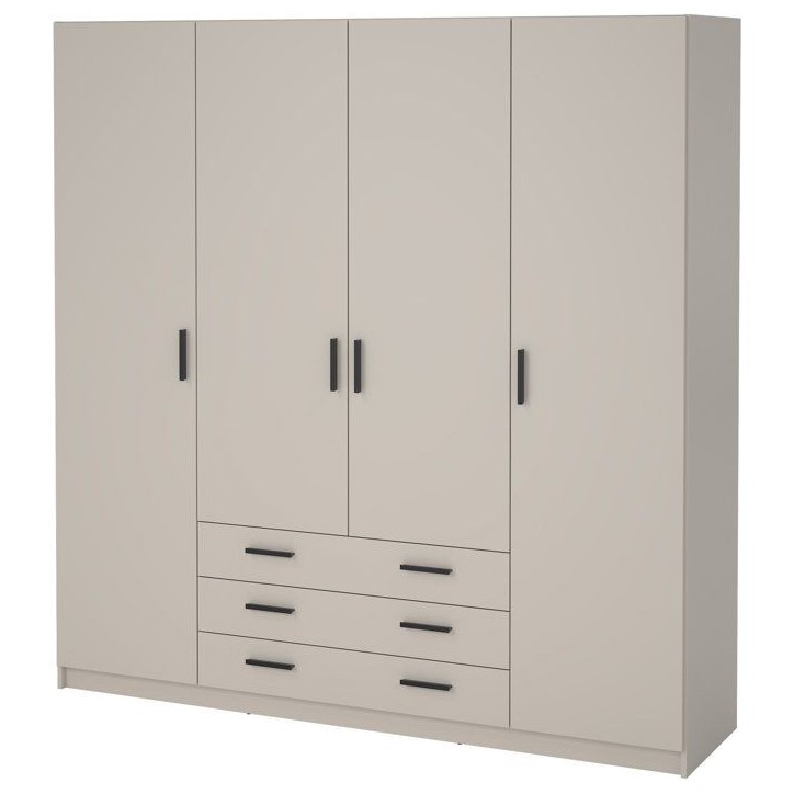 Armoire VEGA - Décor Cachemire - 4 portes + 3 tiroirs - L 195,5 x P 49,8 x H 200,4 cm Armoire VEGA - Décor Cachemire - 4 portes + 3 tiroirs - L 195,5 x P 49,8 x H 200,4 cm