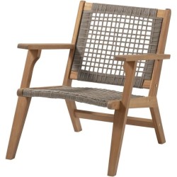 Fauteuil de jardin bas en bois d'Acacia FSC et en résine tressée - B