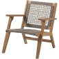 Fauteuil de jardin bas en bois d'Acacia FSC et en résine tressée - BORA - l60xP76xH73 cm