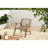 Fauteuil de jardin bas en bois d'Acacia FSC et en résine tressée - B