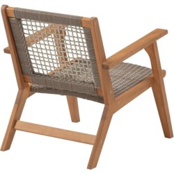 Fauteuil de jardin bas en bois d'Acacia FSC et en résine tressée - B