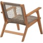 Fauteuil de jardin bas en bois d'Acacia FSC et en résine tressée - BORA - l60xP76xH73 cm