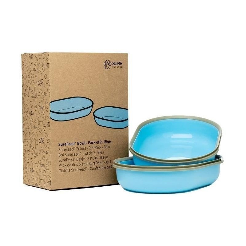 SUREFEED Bol simple - Lot de 2 (bleu)