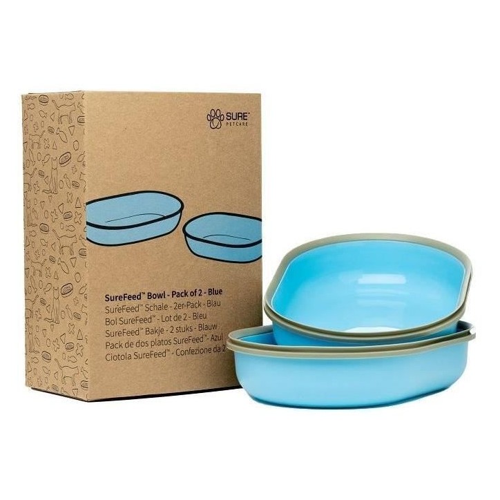 SUREFEED Bol simple - Lot de 2 (bleu) SUREFEED Bol simple - Lot de 2 (bleu)
