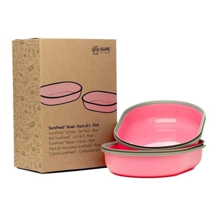 SUREFEED Bol simple - Lot de 2 (rose) SUREFEED Bol simple - Lot de 2 (rose)