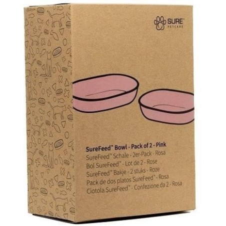 SUREFEED Bol simple - Lot de 2 (rose)