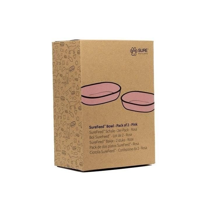 SUREFEED Bol simple - Lot de 2 (rose) SUREFEED Bol simple - Lot de 2 (rose)