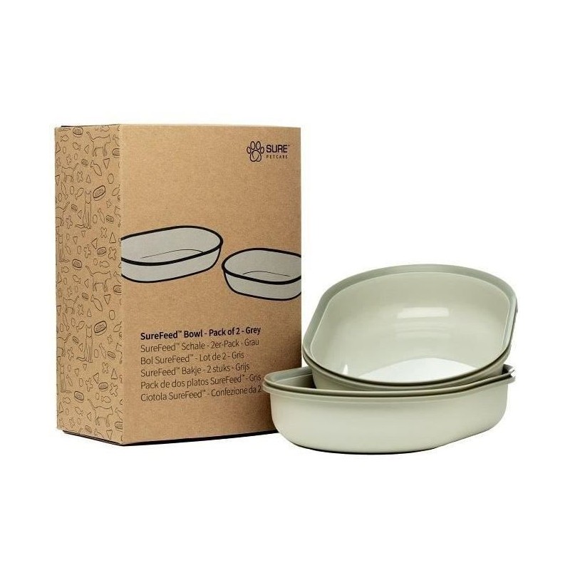 SUREFEED Bol simple - Lot de 2 (gris)