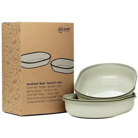 SUREFEED Bol simple - Lot de 2 (gris)