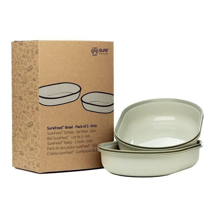 SUREFEED Bol simple - Lot de 2 (gris) SUREFEED Bol simple - Lot de 2 (gris)