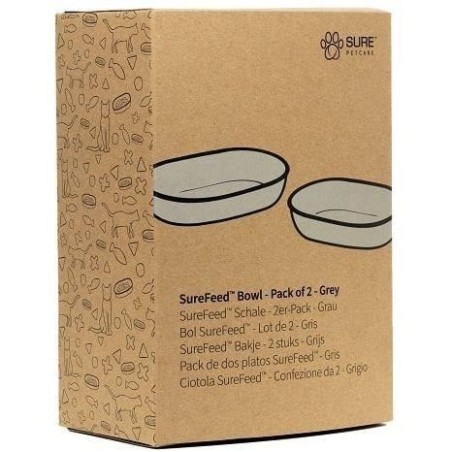 SUREFEED Bol simple - Lot de 2 (gris)
