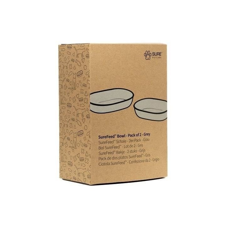 SUREFEED Bol simple - Lot de 2 (gris) SUREFEED Bol simple - Lot de 2 (gris)