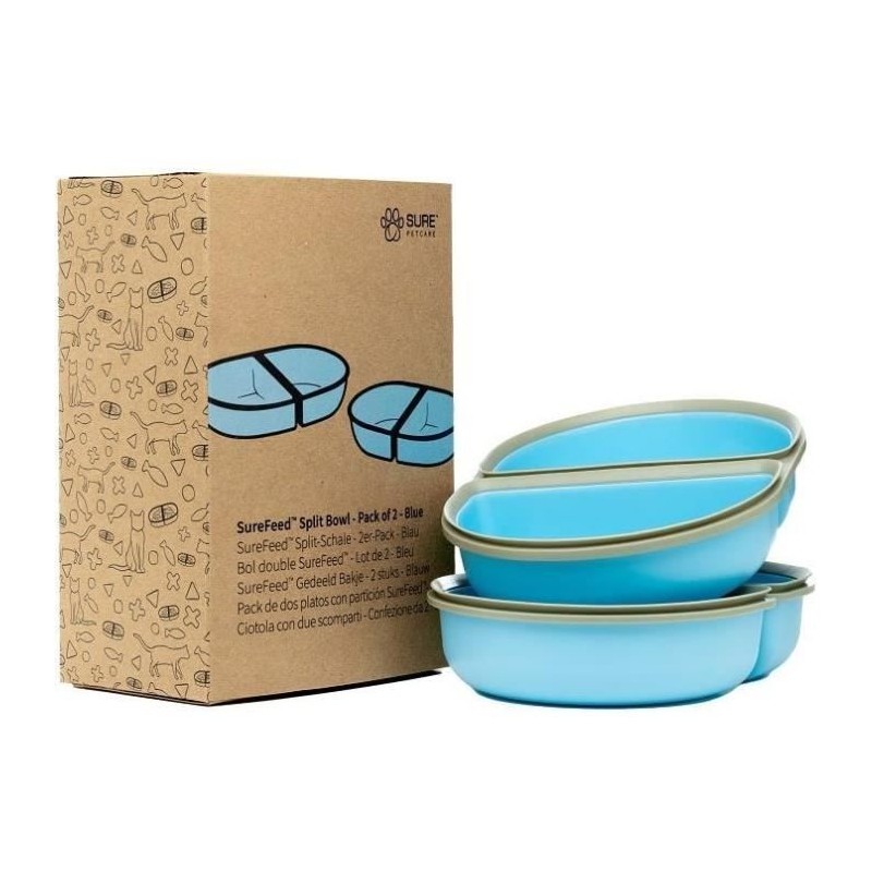 SUREFEED Bol double SureFeed - Lot de 2 (bleu)