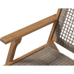 Fauteuil de jardin bas en bois d'Acacia FSC et en résine tressée - B