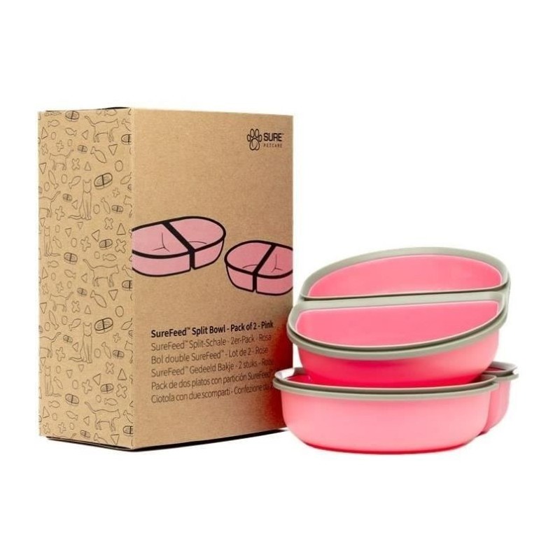 SUREFEED Bol double SureFeed - Lot de 2 (rose)