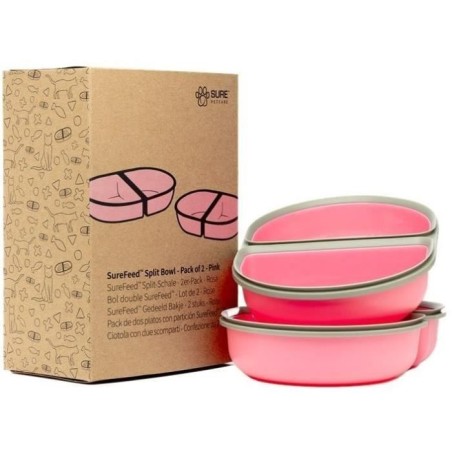 SUREFEED Bol double SureFeed - Lot de 2 (rose)