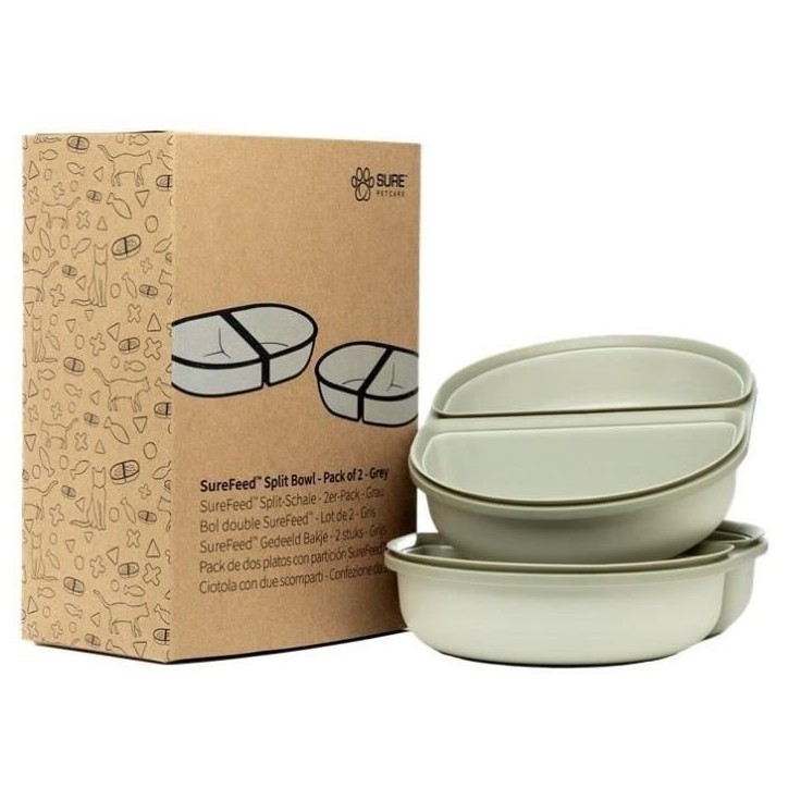 SUREFEED Bol double SureFeed - Lot de 2 (gris) SUREFEED Bol double SureFeed - Lot de 2 (gris)