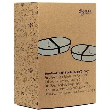 SUREFEED Bol double SureFeed - Lot de 2 (gris)