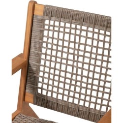 Fauteuil de jardin bas en bois d'Acacia FSC et en résine tressée - B