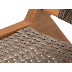 Fauteuil de jardin bas en bois d'Acacia FSC et en résine tressée - B