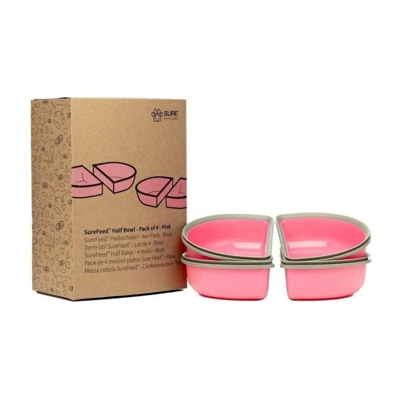 SUREFEED Demi-bol SureFeed - Lot de 4 (rose)