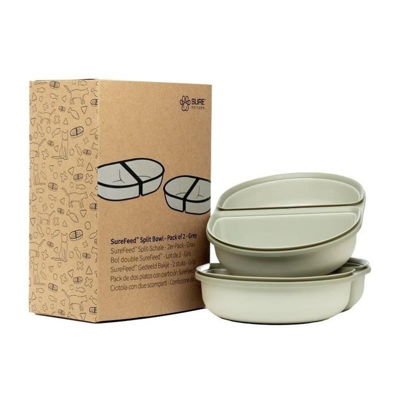 SUREFEED Demi-bol SureFeed - Lot de 4 (gris)