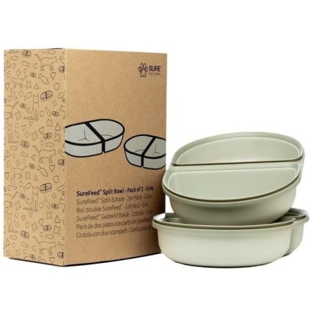 SUREFEED Demi-bol SureFeed - Lot de 4 (gris)