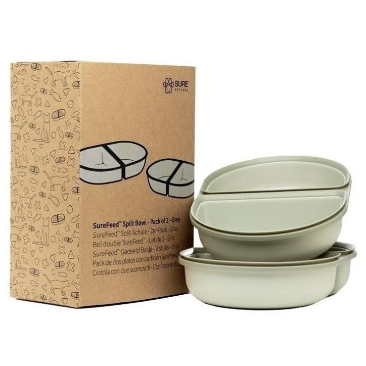 SUREFEED Demi-bol SureFeed - Lot de 4 (gris) SUREFEED Demi-bol SureFeed - Lot de 4 (gris)