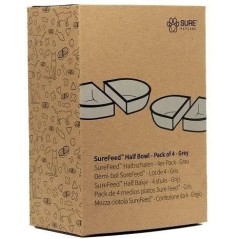 SUREFEED Demi-bol SureFeed - Lot de 4 (gris)
