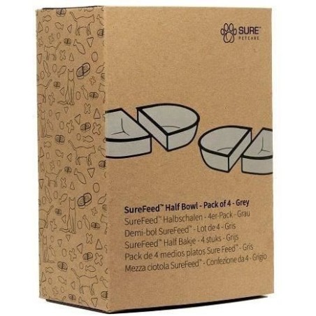SUREFEED Demi-bol SureFeed - Lot de 4 (gris)