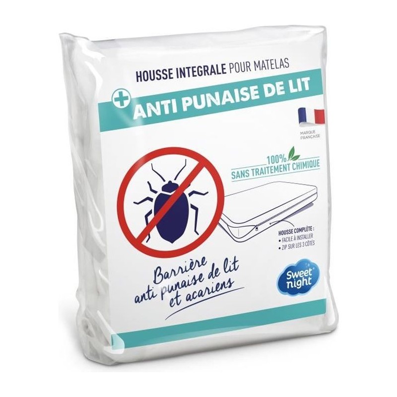SWEET NIGHT Housse complete pour matelas Anti-acariens Anti punaise de
