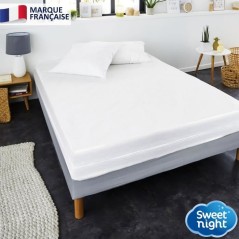 SWEET NIGHT Housse complete pour matelas Anti-acariens Anti punaise de lit - 180 x 200 cm - Blanc