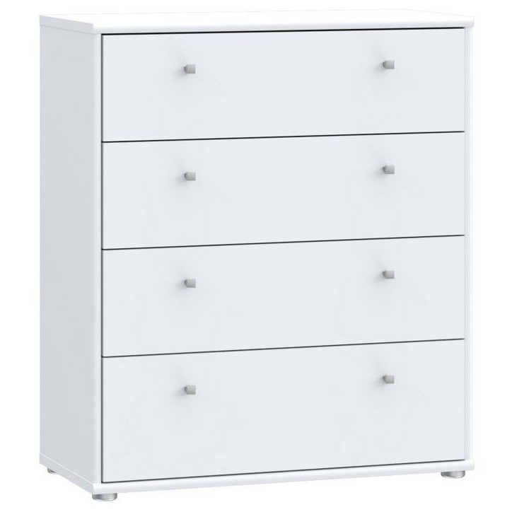 Commode TEMPRA 4 Tiroirs - Décor blanc – L 73,7 × P 34,8 × H 85,5 cm Commode TEMPRA 4 Tiroirs - Décor blanc – L 73,7 × P 34,8 × H 85,5 cm