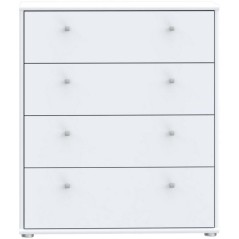 Commode TEMPRA 4 Tiroirs - Décor blanc – L 73,7 × P 34,8 × H 85,5