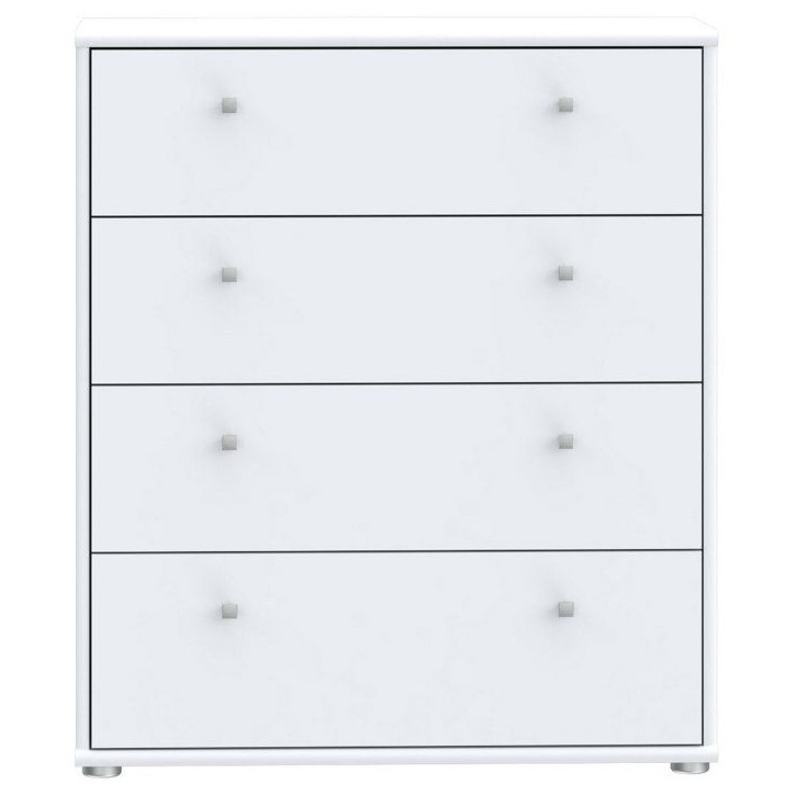 Commode TEMPRA 4 Tiroirs - Décor blanc – L 73,7 × P 34,8 × H 85,5 cm Commode TEMPRA 4 Tiroirs - Décor blanc – L 73,7 × P 34,8 × H 85,5 cm